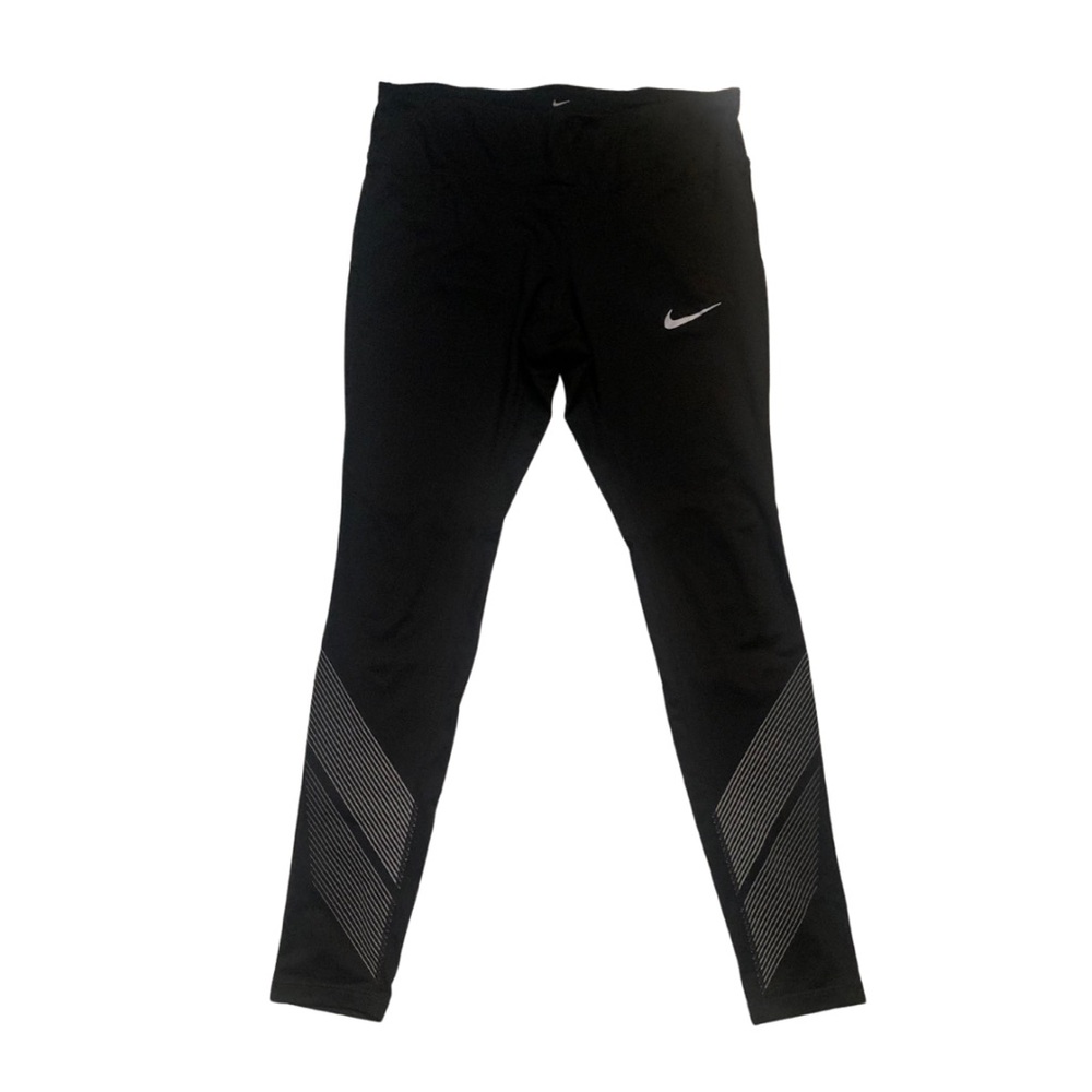 Nike Dri Fit Black Mid Rise Leggings Medium Activewear Athleisure Gym Fitness